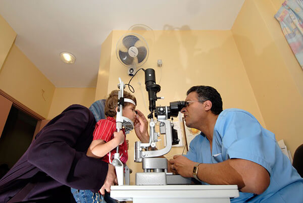 Eye examination at St John of Jerusalem Eye Hospital