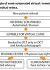 Flowchart showing example of semi-automated virtual/remote triage workflow for medical retina.