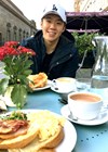 Photo of Nathan Ng enjoying a Scottish breakfast.