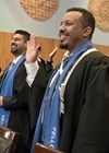 Photo showing new graduates of COECSA taking the oath of the College in 2022. 