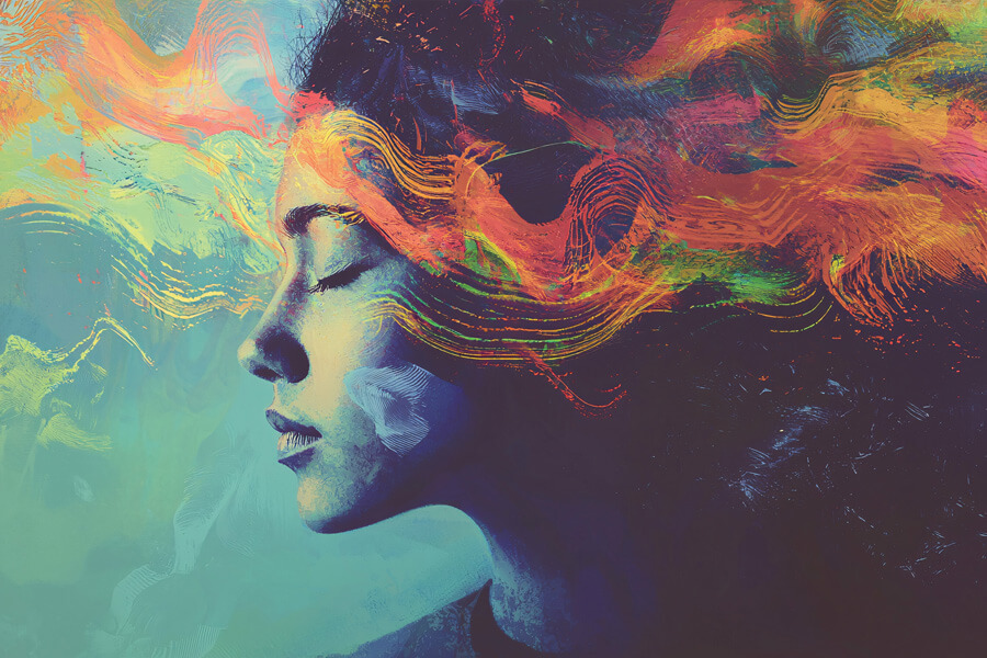 Illustration indicating deep thinking.