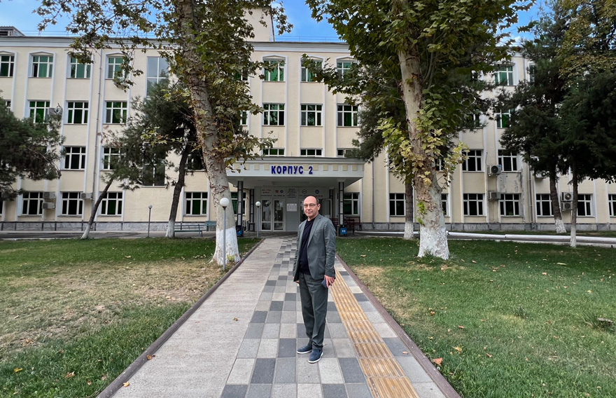 Photo showing newly refurbished RSSMCEM with Prof Azamat Yusupov.
