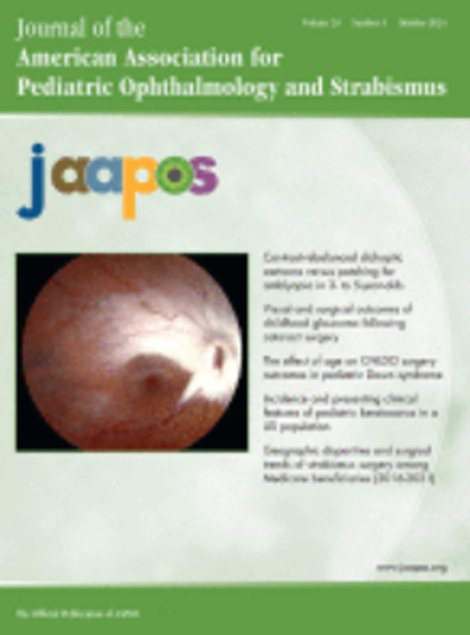 JAAPOS journal cover image.