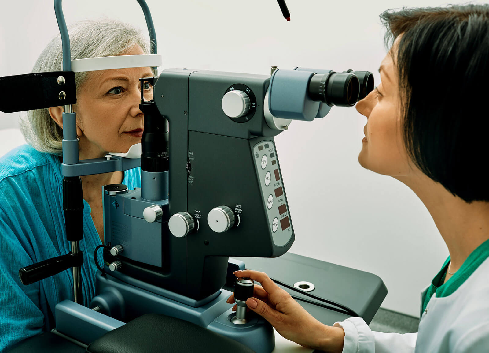 Photo showing eye examination.