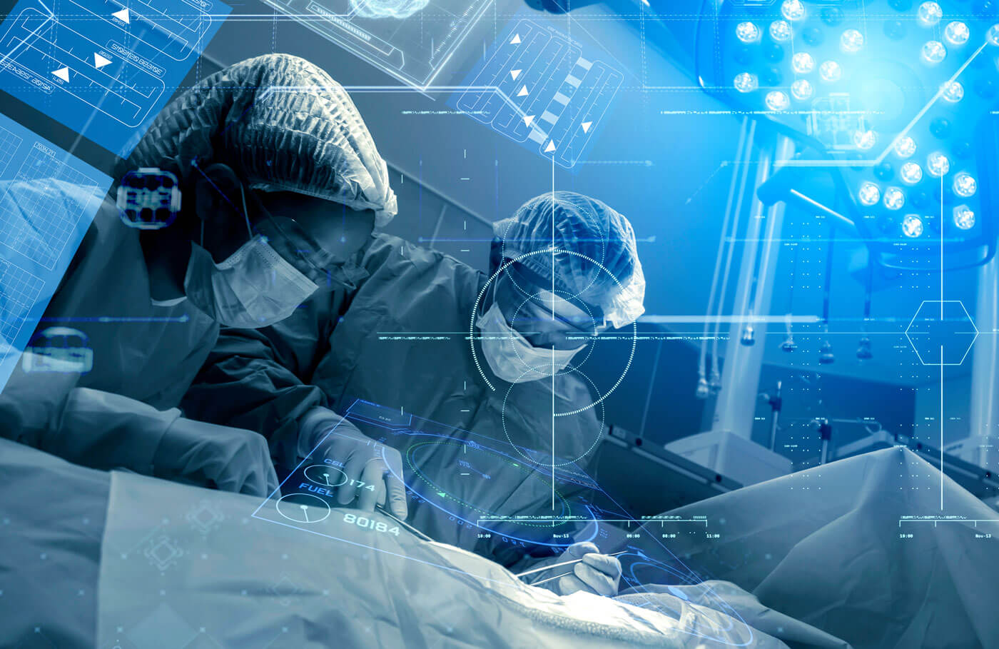 Futuristic image of cataract sugery procedure.