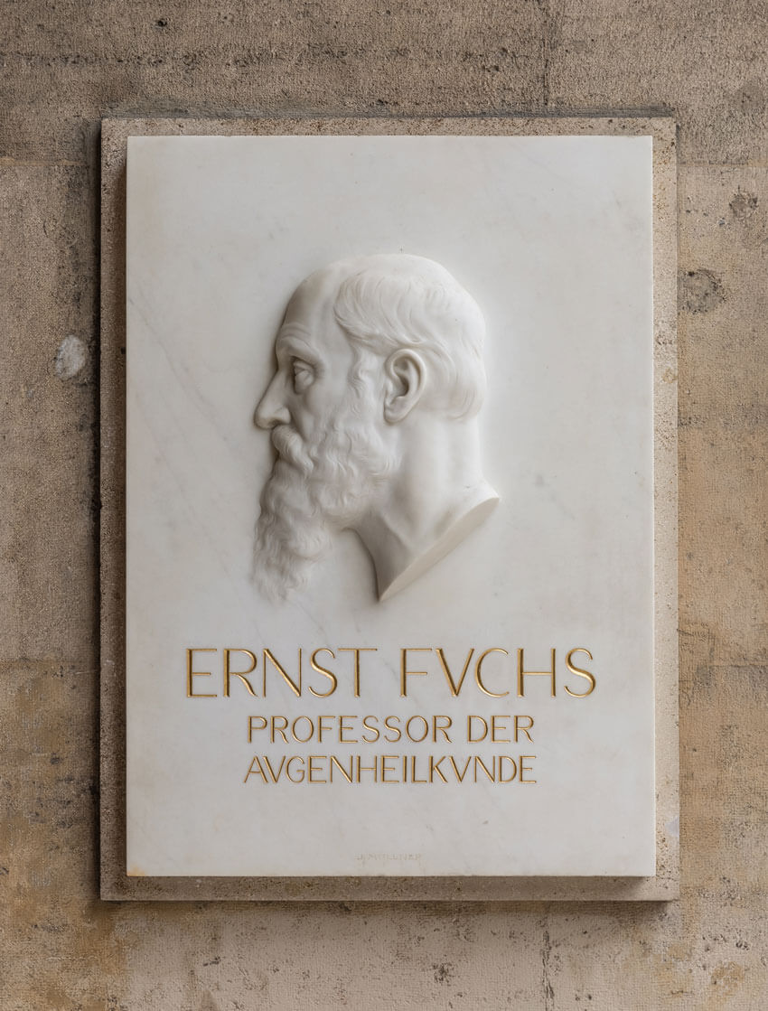 Image showing Ernst Fuchs basrelief (marble) in the Arkadenhof of the University of Vienna.